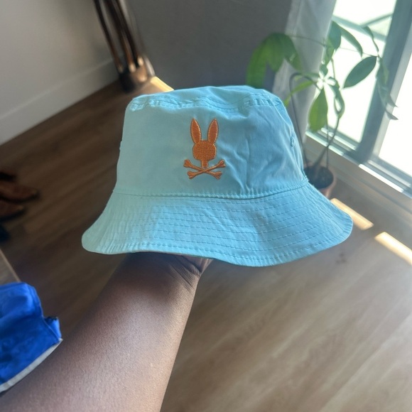 Blue Tie-Dye Bucket Hat with Skull Bunny Logo for kids +!polo - Picture 3 of 8